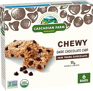 Cascadian Farm Organic Chocolate Chip Chewy Granola Bars, 6 Bars, 7.4 oz