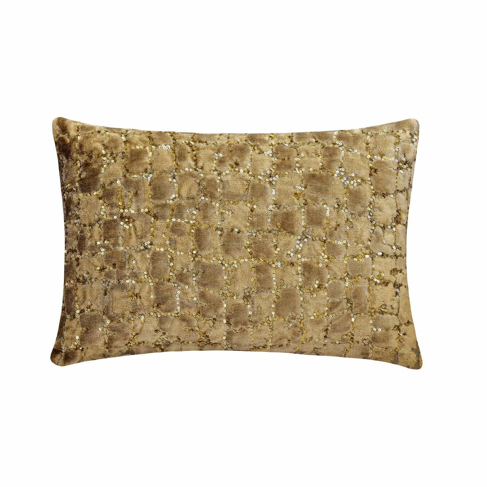 The HomeCentric Decorative Gold 30x40 cm (12"x16") Lumbar Cushion Covers, Velvet Sequins & Animal Lumbar Cushion Covers, Animal Pattern Modern Style - Gold Beast โ image 1