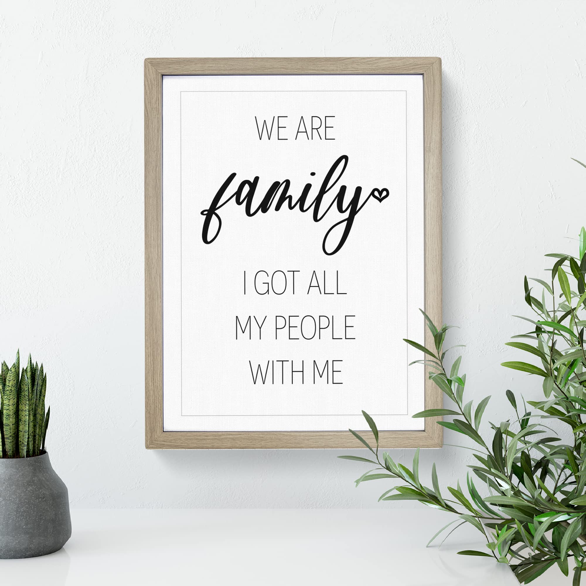 We Are Family Typography Quote Framed Wall Art Print, Ready to Hang Picture for Living Room Bedroom Home Office Décor - Image 3