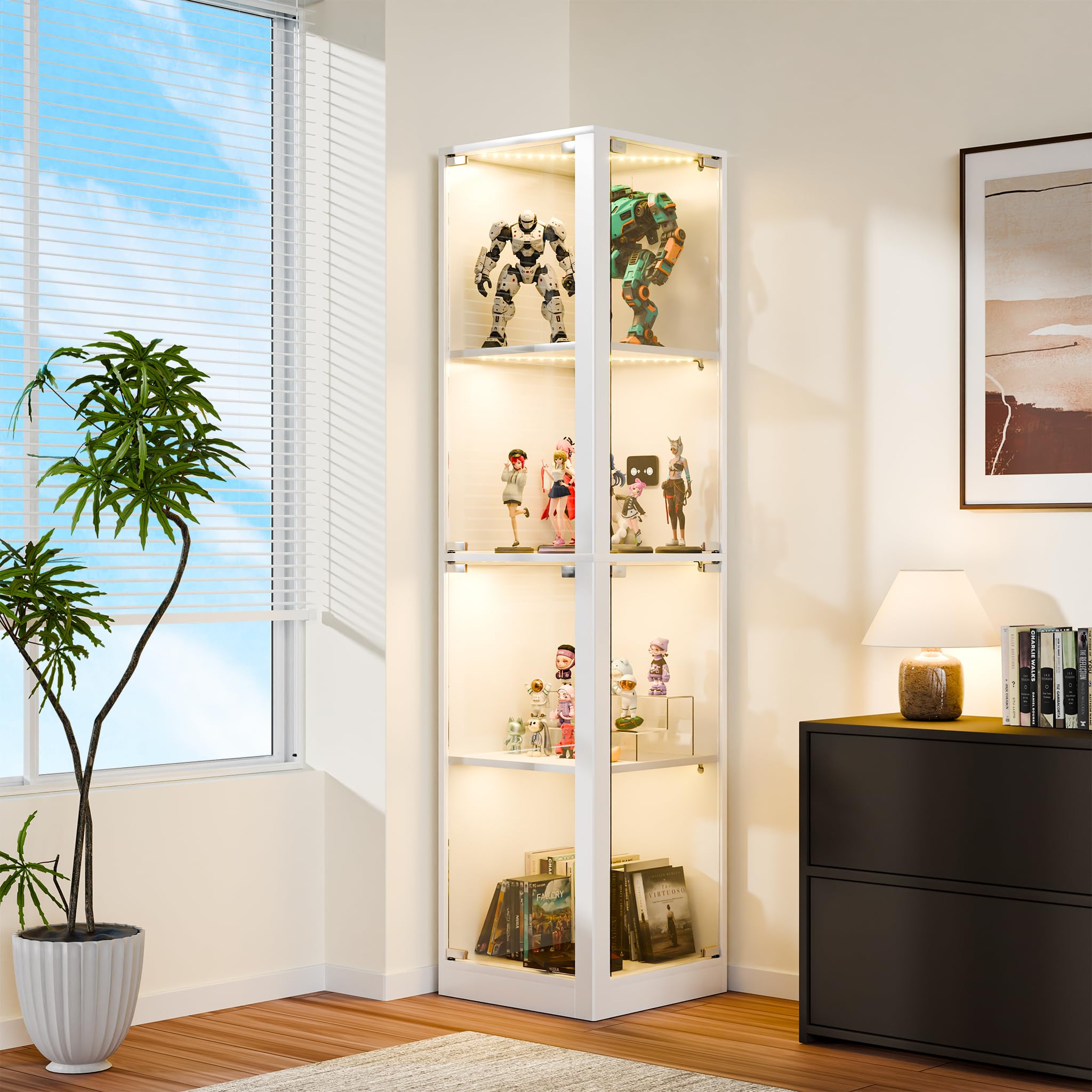 Amazon.co.jp: コレクションケース 幅40cm 奥行40cm 高さ165cm 4段
