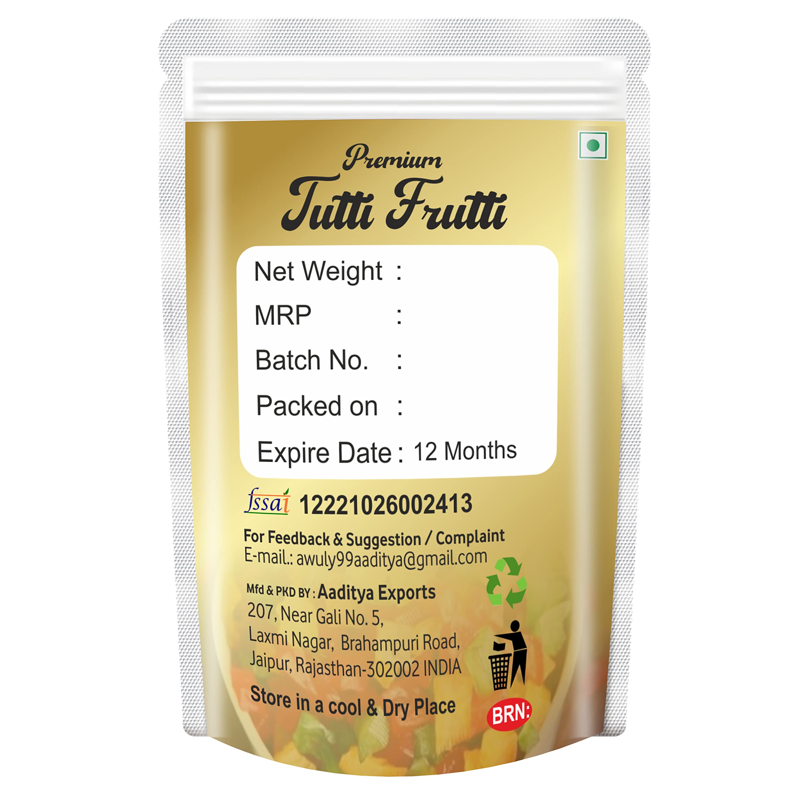 AWULY Fresh and Natural Tutti Frutti Mix Pack (Cherries Fresh Fruits) Tutti Fruit Tuttiy Frutti Topping for cakes Decoration, ice cream, Bread and Pastries 1000 Grams Pouch 1