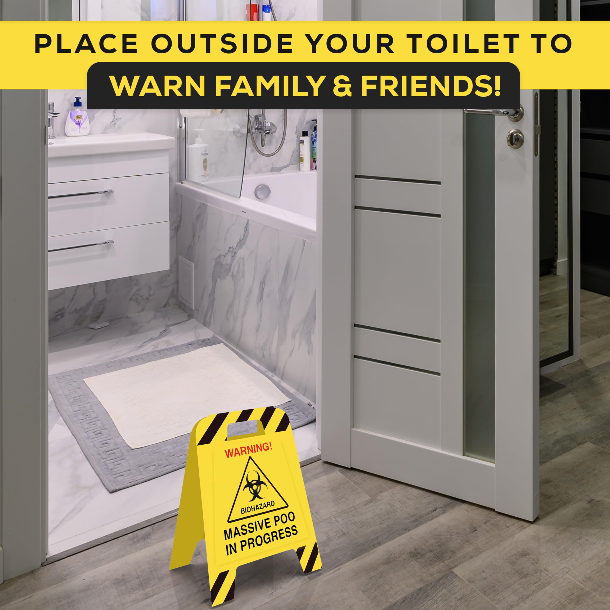 Fathers Day Funny Gift For Dad Him Joke Present Husband Boyfriend Wet Floor Sign Massive Poo In Progress Prank Gag Partner Toilet Humour - Image 4