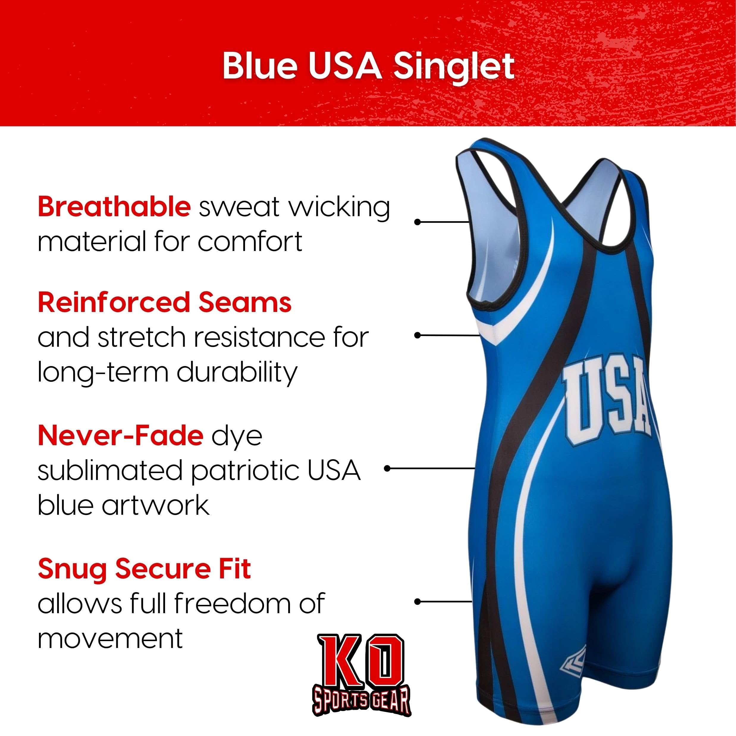 KO Sports Gear Jungen Blue Usa Olympic Design Unterhemd