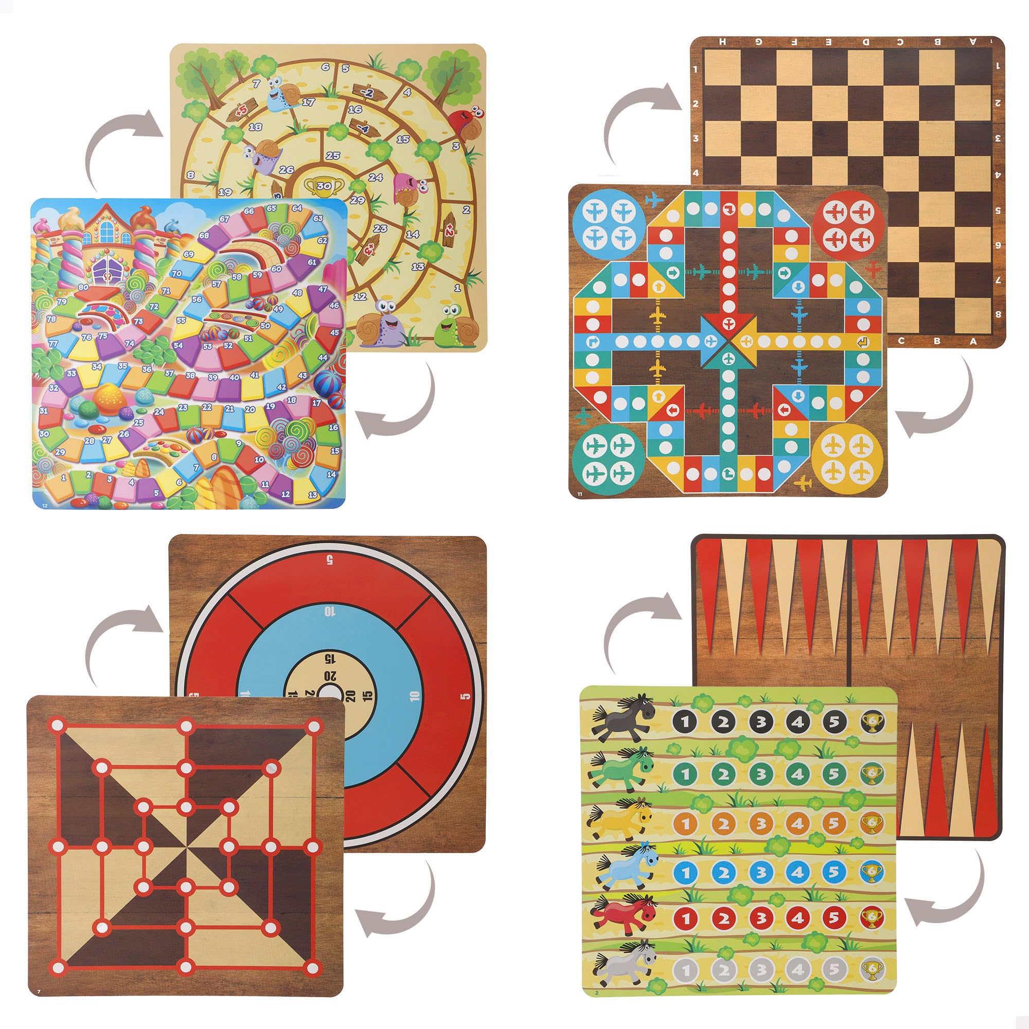 COLORBABY CB Games Pack 365 Juegos de Mesa, Caja metálica, 10 tableros multijuego, Fichas, 7 Dados, Juego de la oca, Backgammon, 1 a 8 Jugadores, Juguete Educativo, Juguetes +6 años (39521)
