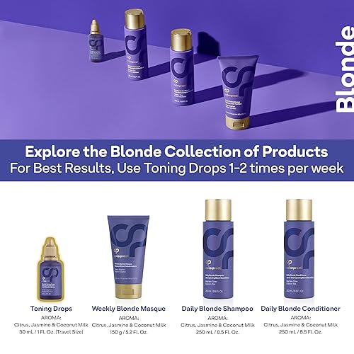 Miniatura 8 de Colorproof Toning Drops - Tóner para cabello rubio con aroma a cítricos, jazmín y leche de coco, altamente pigmentado, tóner instantáneo para el