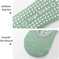 Vista 4 de Calcetines de pilates para mujer, calcetines de yoga con agarres, parte superior abierta, antideslizantes, para barras, ballet, entrenamiento