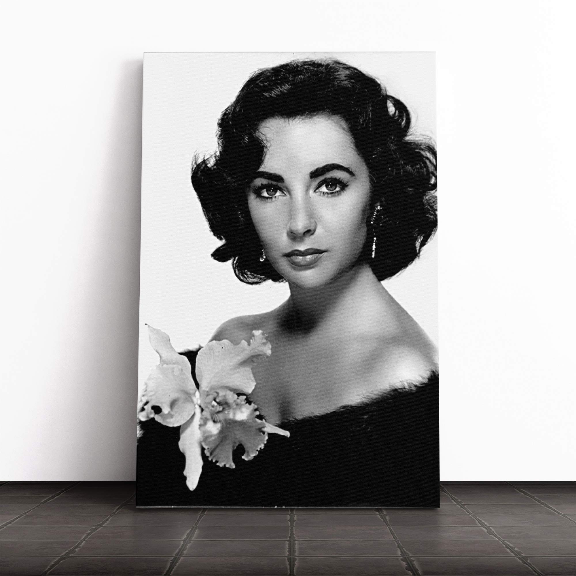 Elizabeth Taylor (1) Canvas Print | Gallery Wrapped 30mm Frame Wall Art | 24x16 inches | Ready to Hang | Modern Picture | Living Room Bedroom Lounge Office