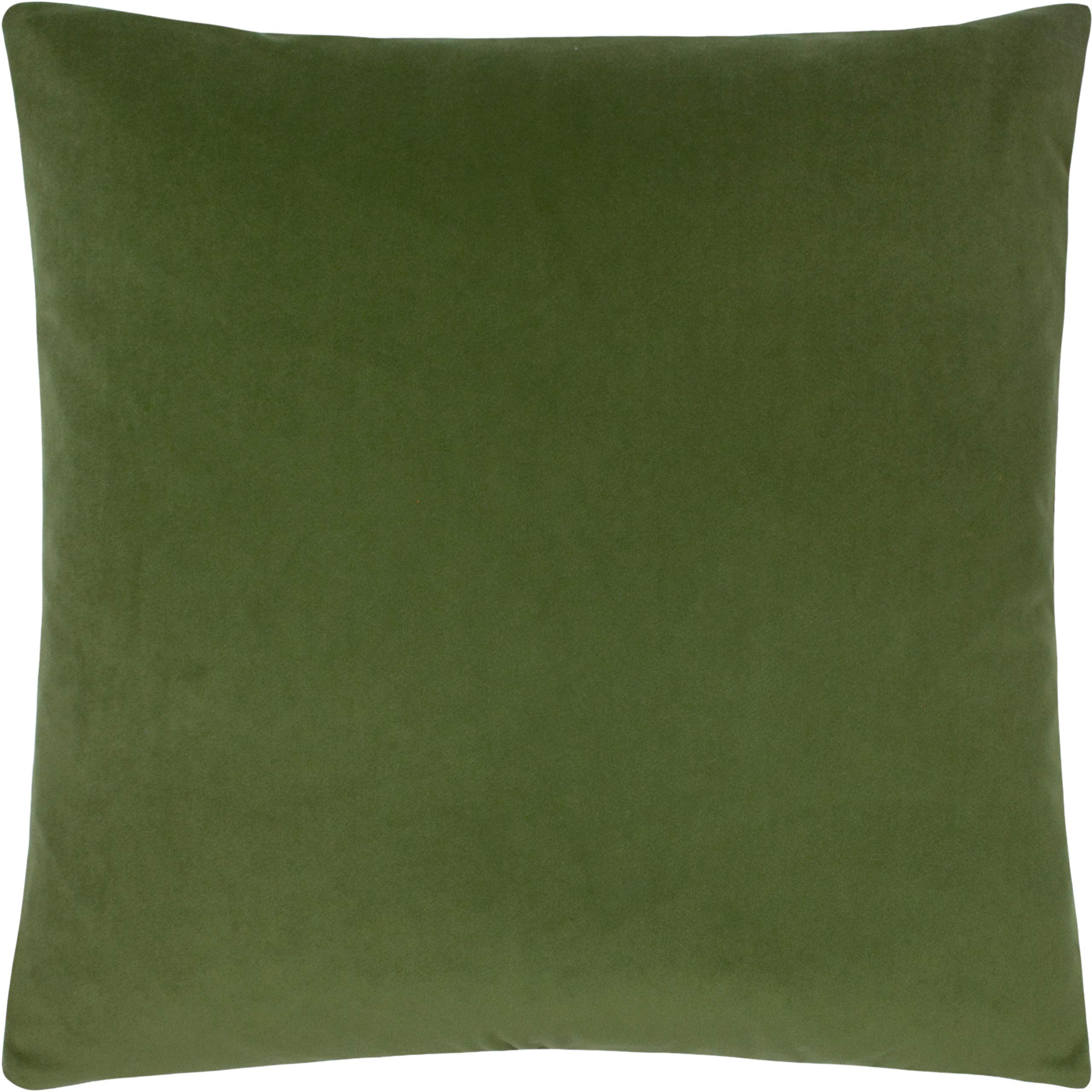 Paoletti Unisex Olive Sunningdale Plain Velvet Cushion In | Size: 50Cm X 50Cm