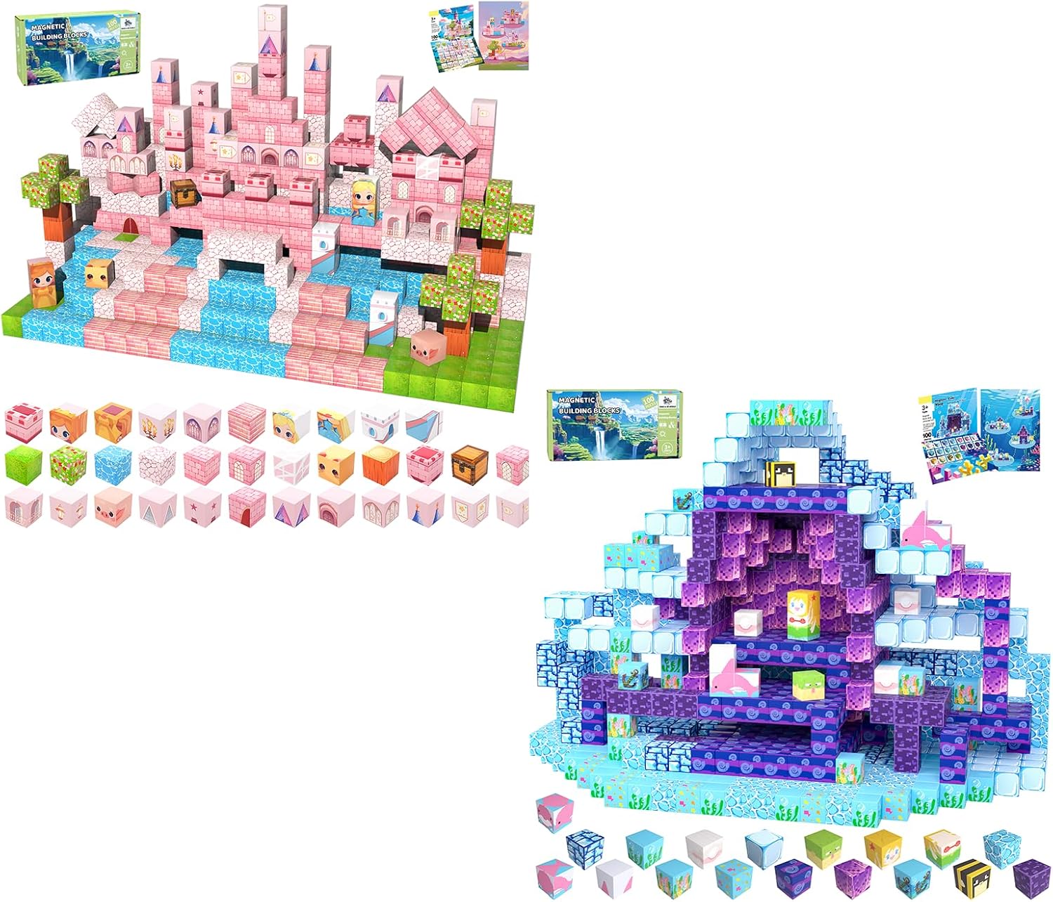 100PCS Princess Castle + 100PCS Ocean World