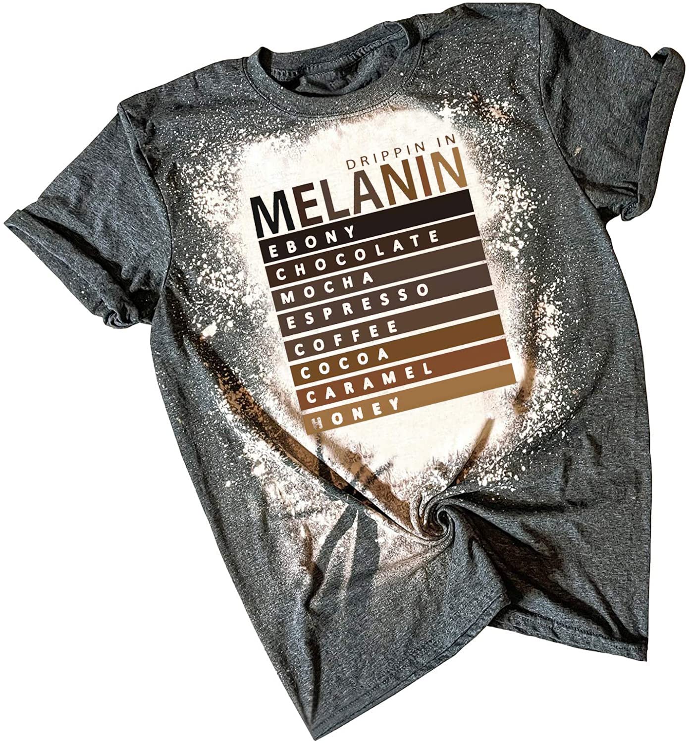 FCHICHDrippin in Melanin T-Shirt Afro Women Funny Letter Print Tshirts Black Queen Graphic Tee Tops Short Sleeve Shirt