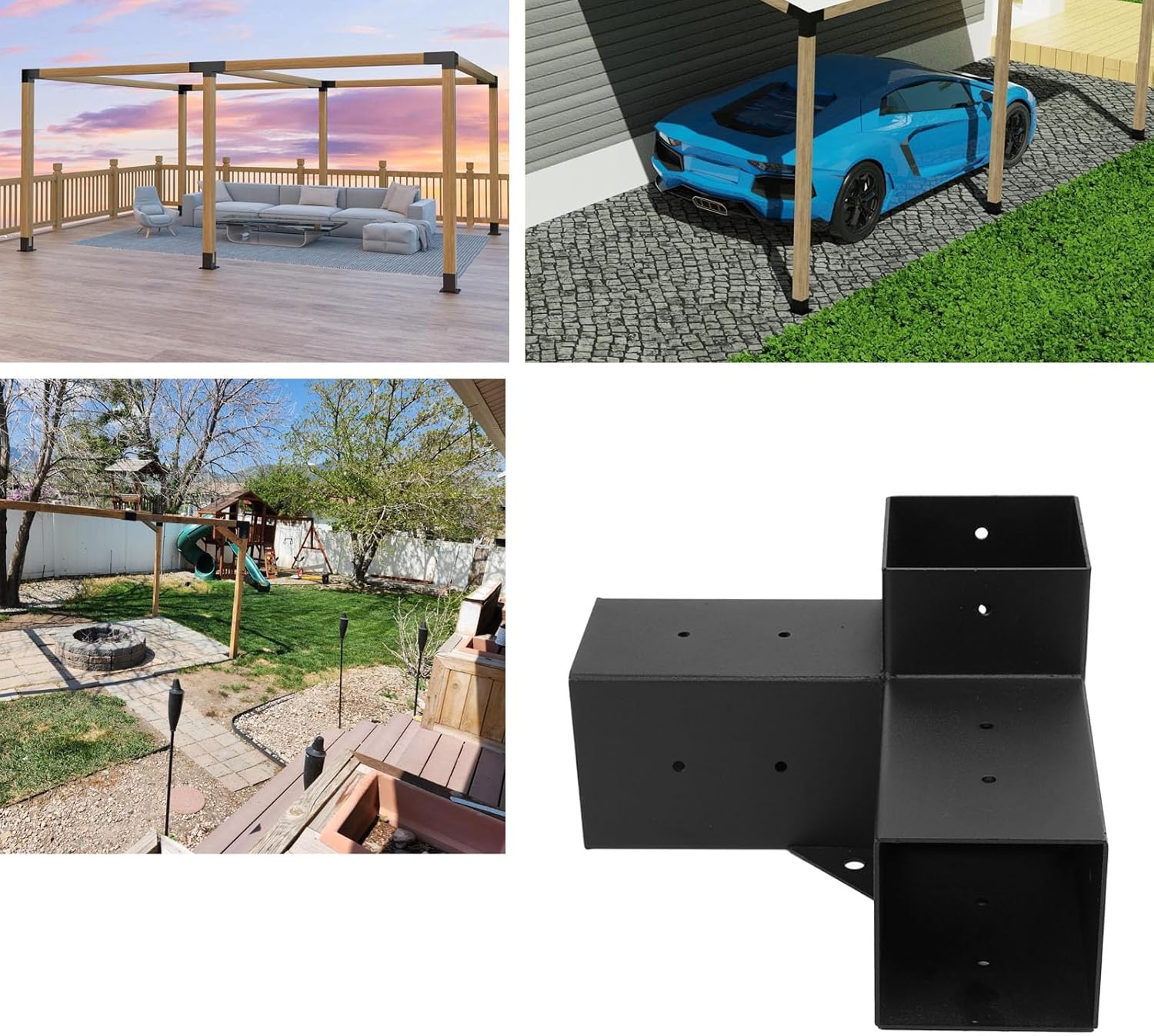 ochun 傾斜した屋根のブラケット、ガルバン化されたパウダーコーティングされた完全溶接ガゼボブラケットデッキパークパークバルコニー