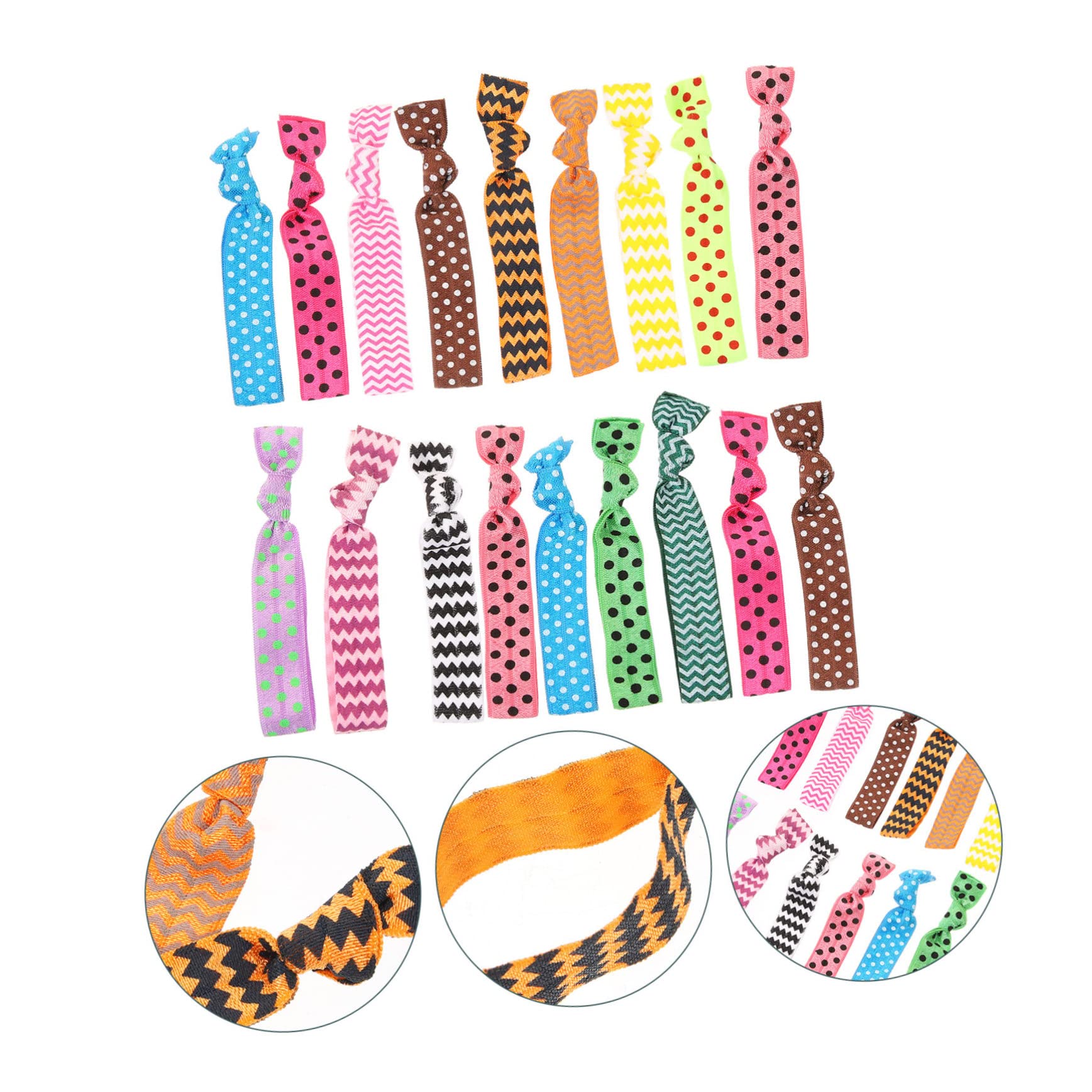 Ipetboom 20Pcs No Crease Ribbon Hair Ties for Women Elastic Knotted Hair Bands Bulk Stretchy Ropes for Ponytail Holders and Styling Accessories - Image 2