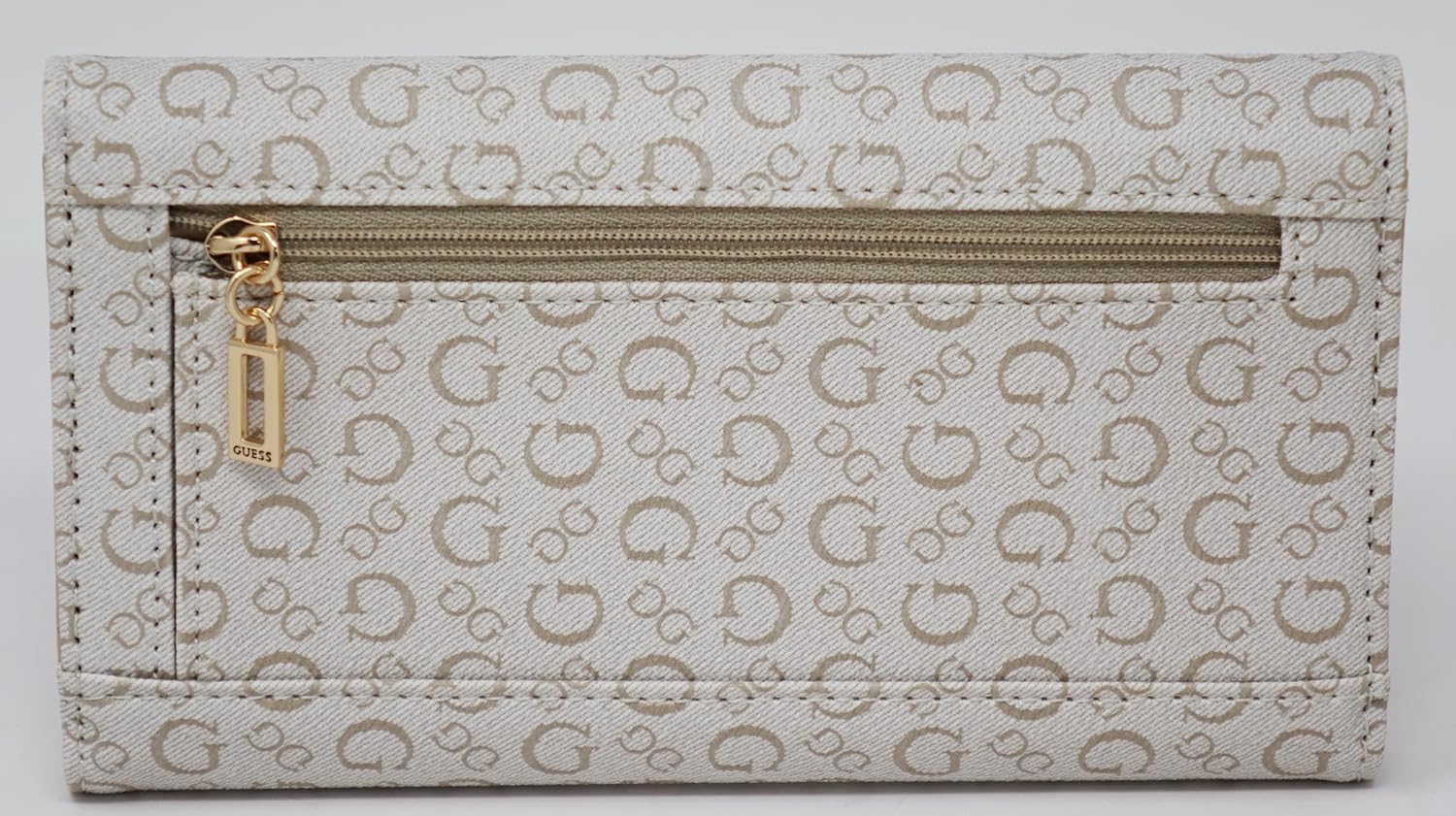 GUESS Women's Lathan Logo Slim Wallet Clutch Bag - Khaki