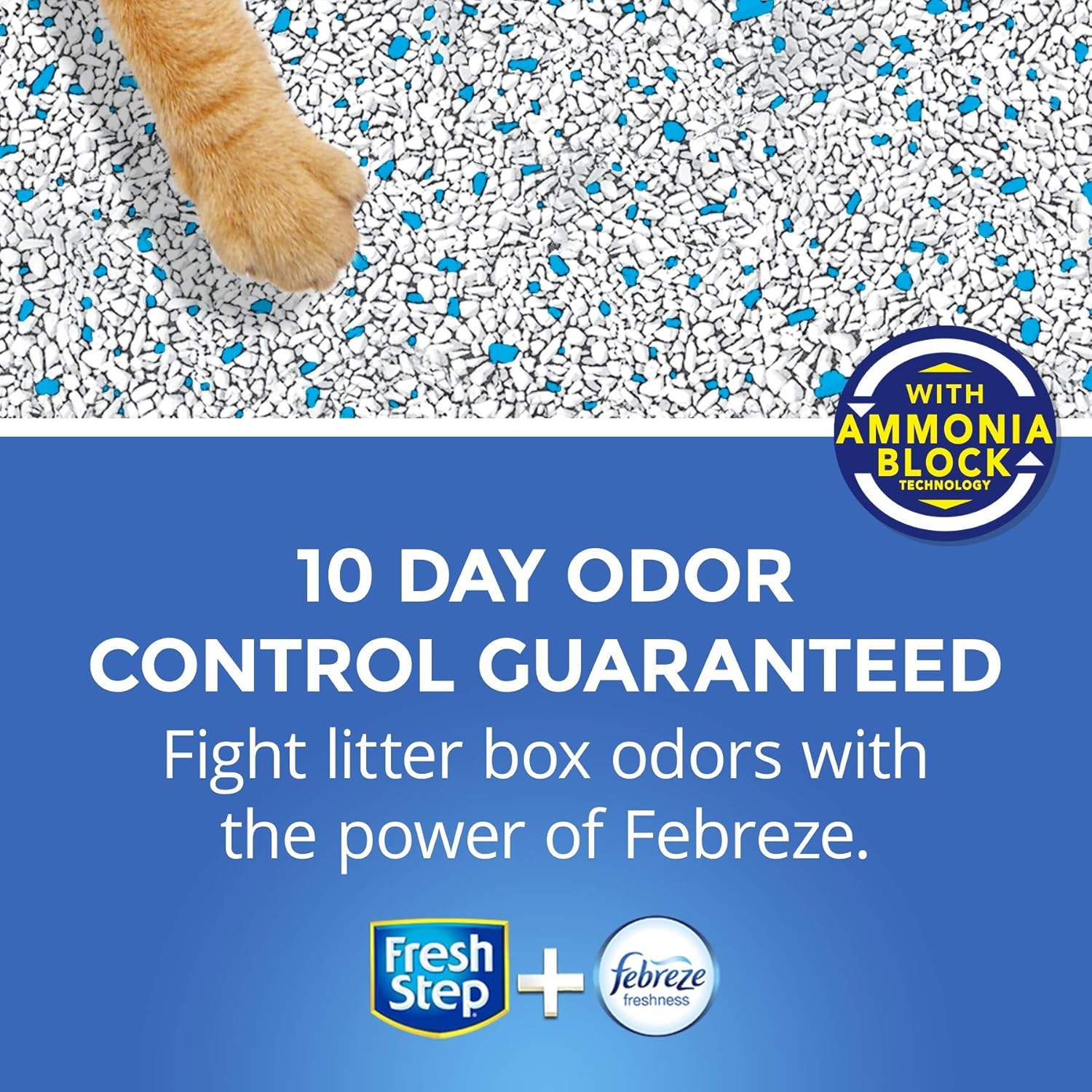 Fresh Step Extreme Scented Litter with the Power of Febreze, Clumping Cat Litter Mountain Spring, 34 Pounds