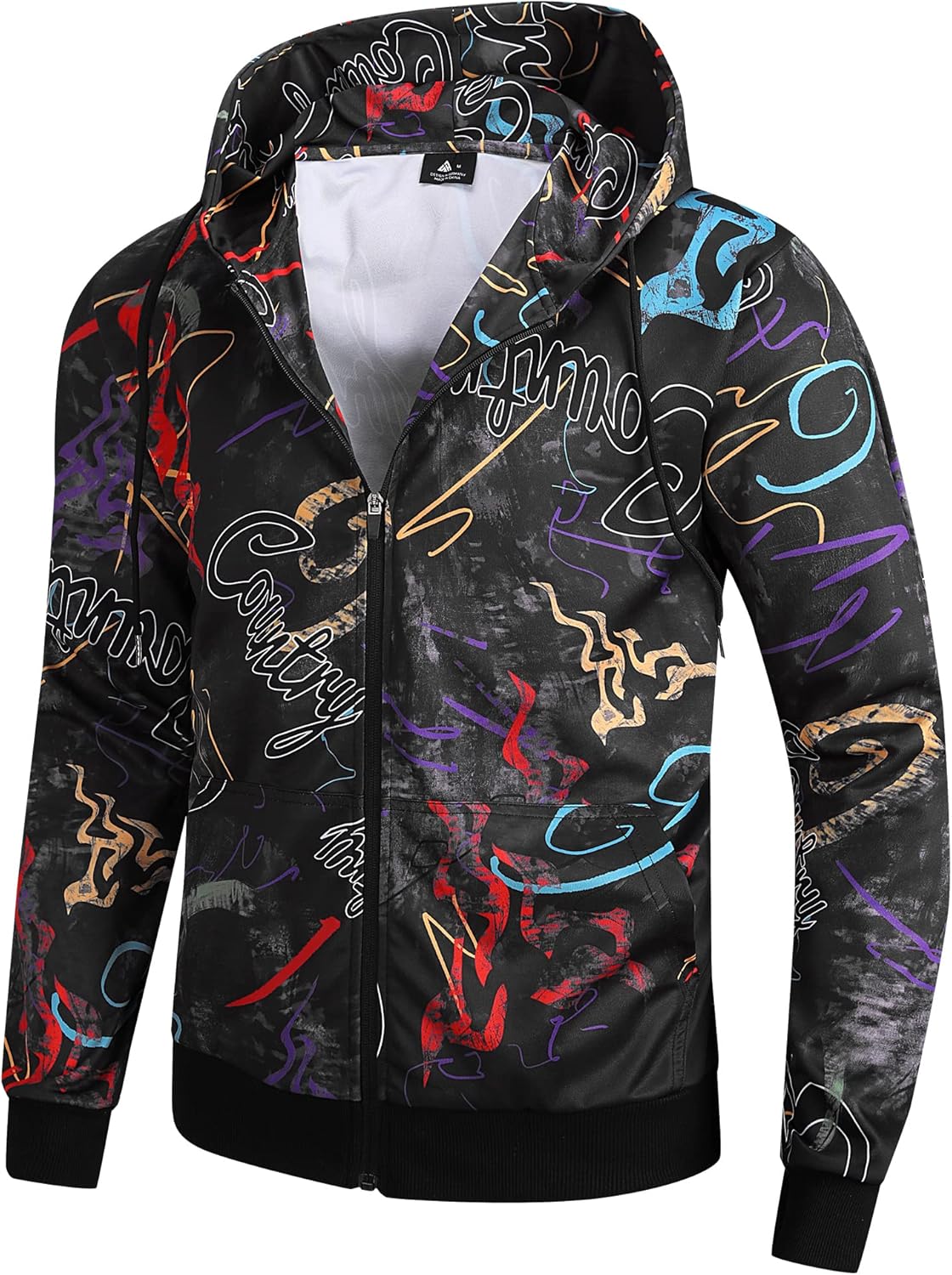 Little Beauty Hoodies for Men Zip Up Hooded Slim Fit Sweatshirt Sports Sweater Jacket