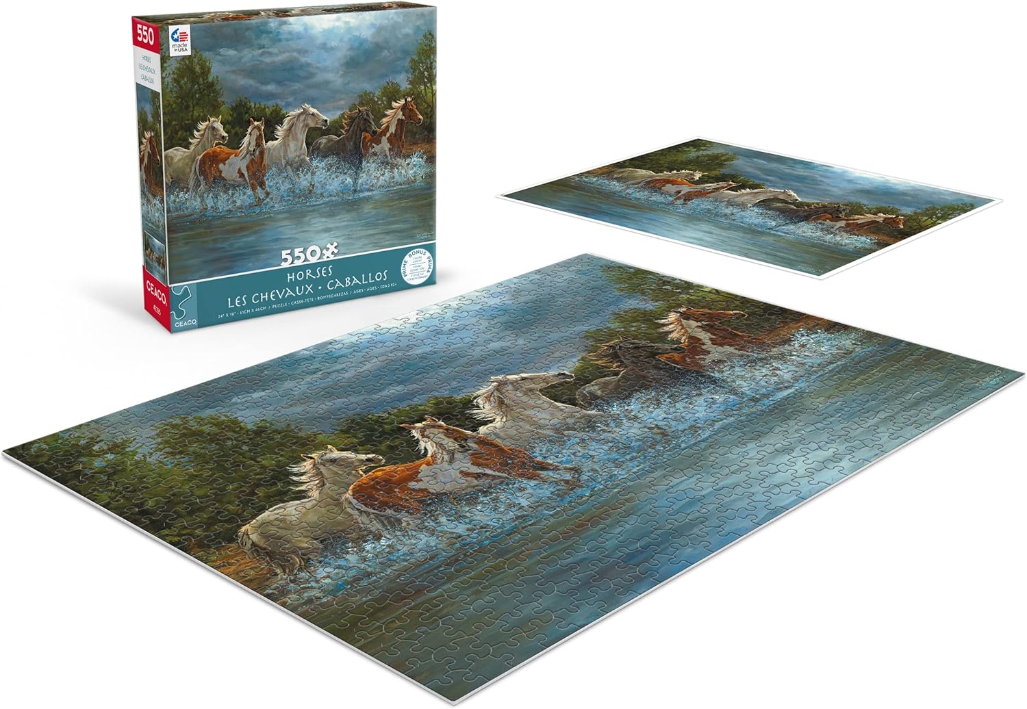 Ceaco - Horses - Storm Crossing - 550 Piece Jigsaw Puzzle : Toys & Games