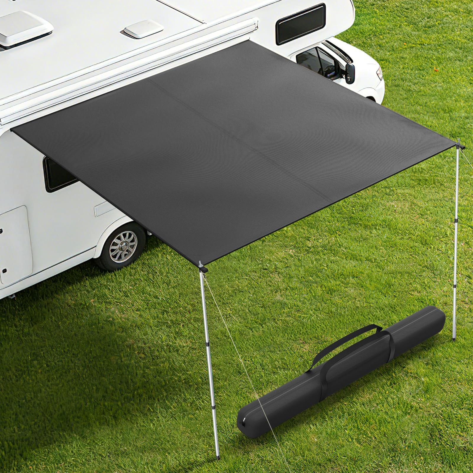 WildFun Sonnensegel Wohnwagen 3 x 2,5 m, Keder 3000mm, Wasserdicht, UPF 50+, mit 3er Kederschiene 5/7/10 mm