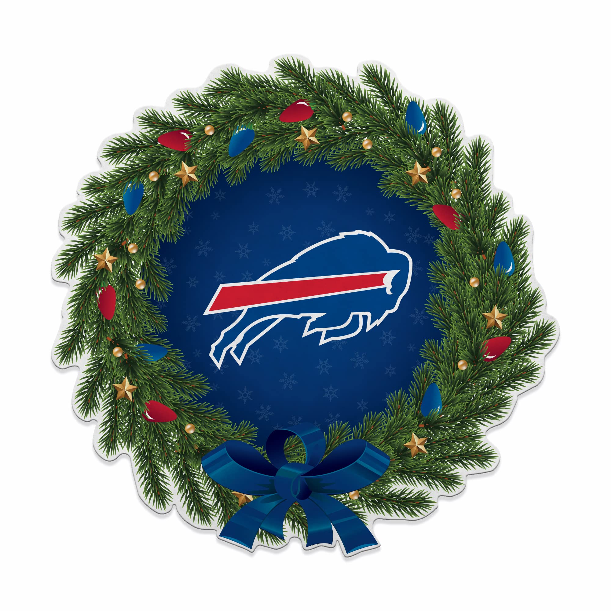 Guirlande Noël Buffalo Bills couronne feutre décoration NFL suspendre