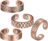 BioMag Pure Copper Magnetic Rings for Men & Women - Adjustable 3500 Gauss Therapy Thumb Finger Jewelry Gift