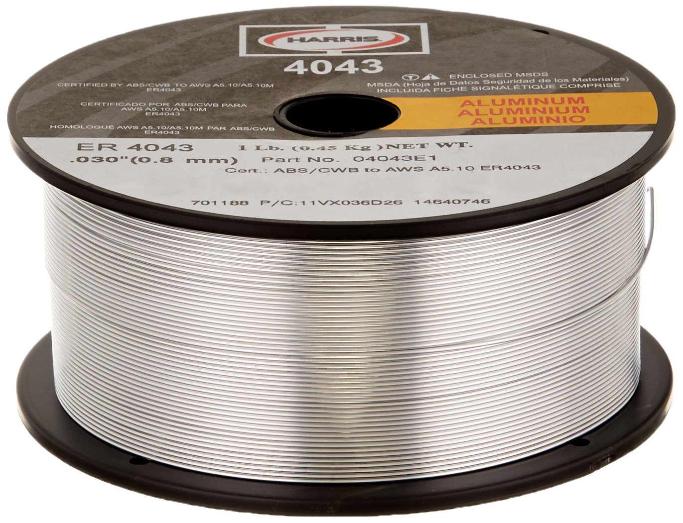 Harris 04043E1 4043 Aluminum MIG Welding Wire, 0.030