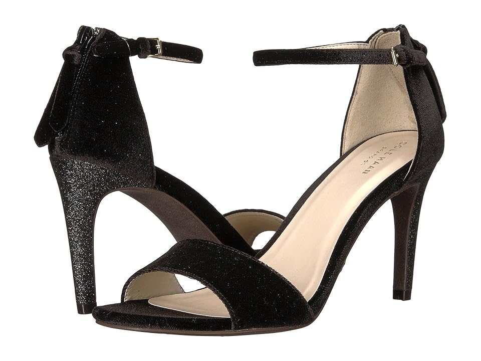 

Cole Haan Clara Grand Sandal 85mm (Black Velvet/Glitter) Women's Shoes