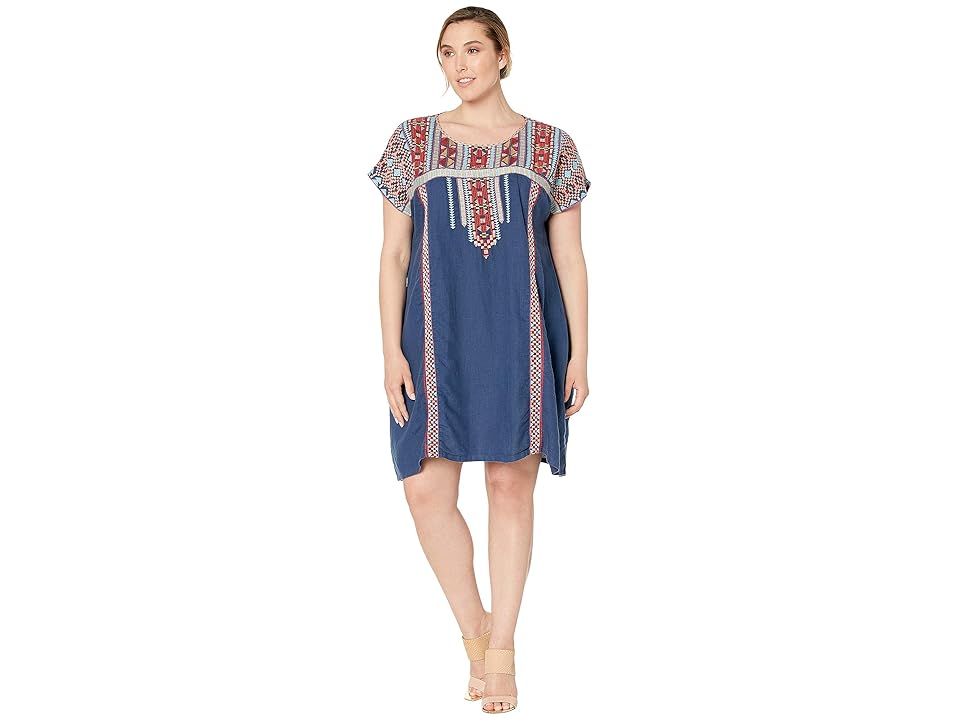 

Johnny Was Plus Size Ezra Shift Tunic Dress (French Blue) Women's Clothing