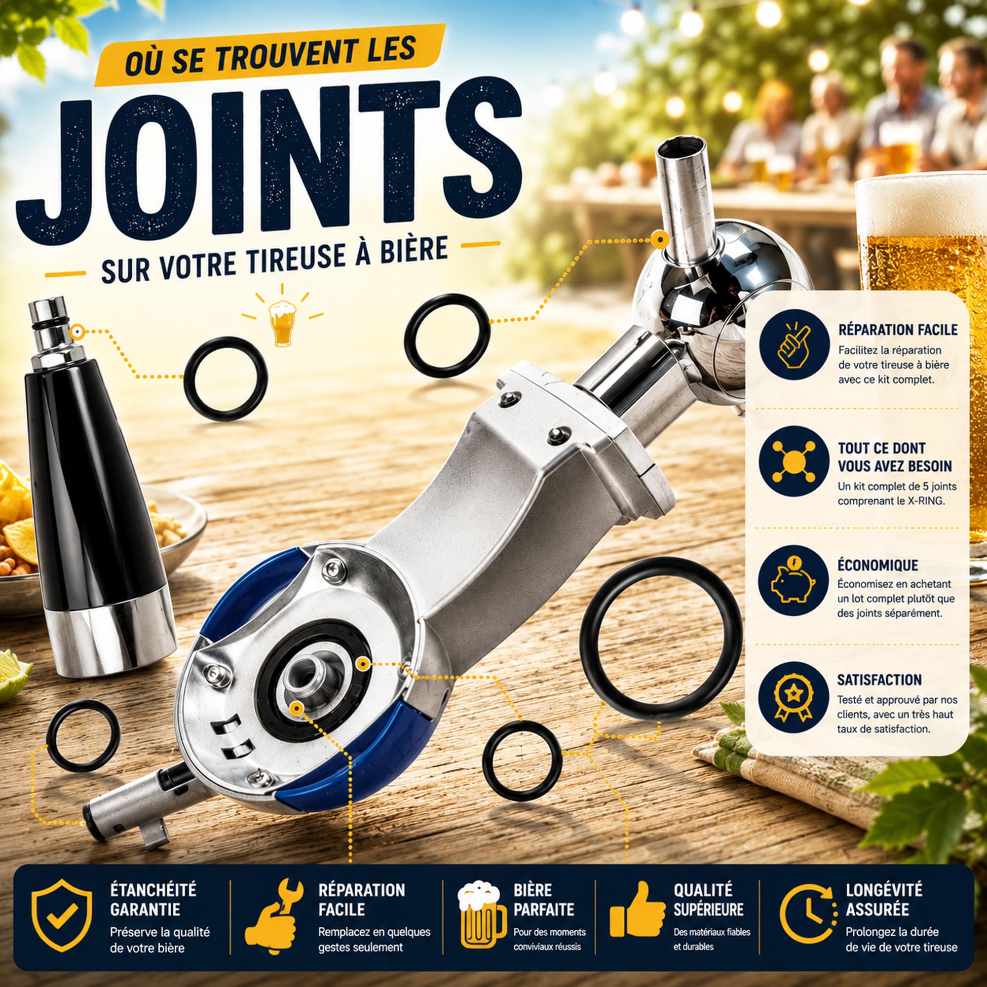 Set mit 5 Dichtungen für Perfect Craft HD3720 HD3620 HD3610 HD3600, kompatibel mit Ausgießer und Zapfhahn für Bierzapfang, Reinigungsset mit 5 Mini-Bürsten + Lebensmittelfett