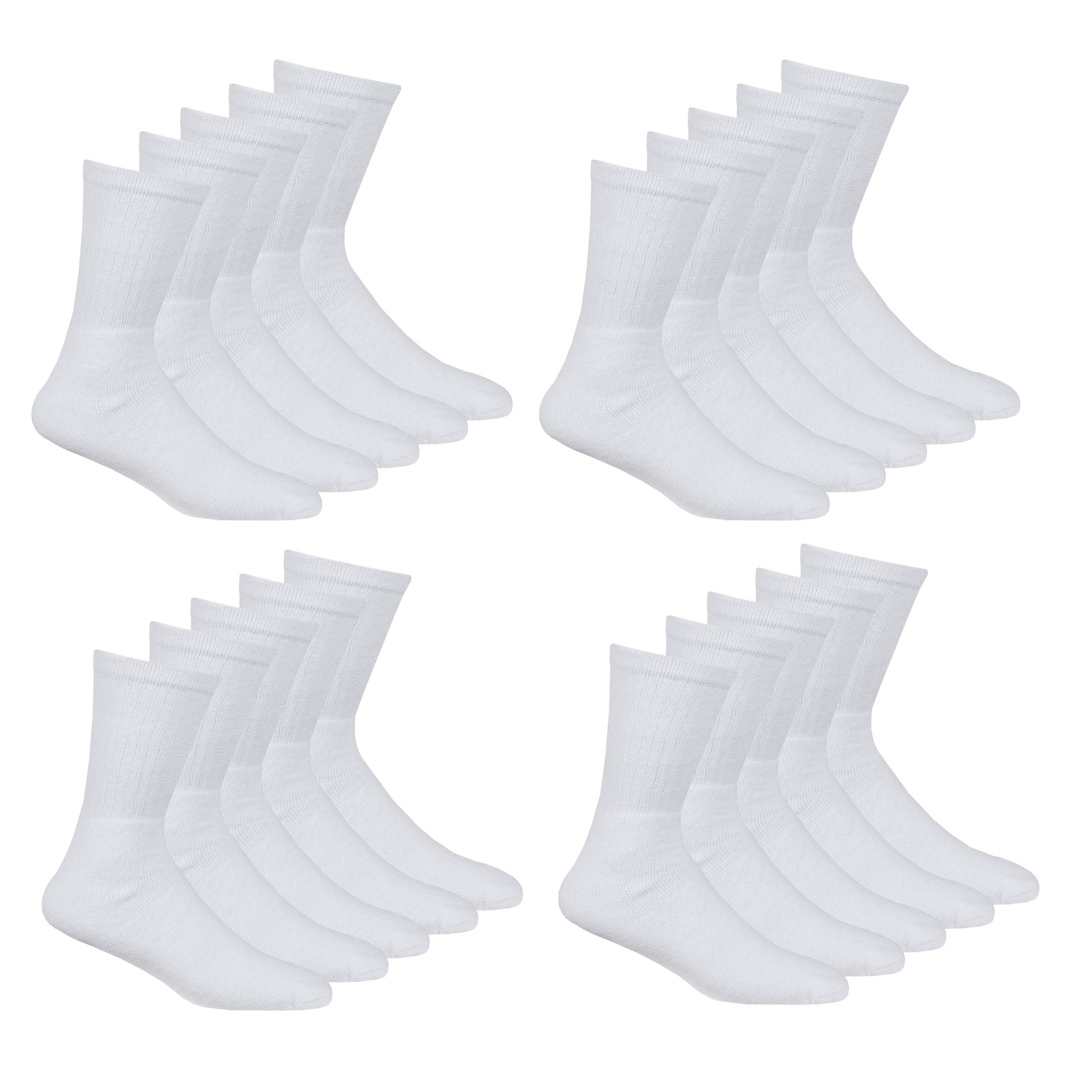 Metzuyan Mens 20 Pairs Cotton Rich Sports Socks Plain Black White Grey Size 6-11