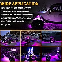 Vista 4 de PSEQT 10 unidades de luces LED de tira de roca para auto, luces de rueda de bajo brillo, kits de iluminación para guardabarros, impermeables