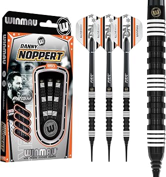 WINMAU Darts - 85% Pro-Series Soft Tip Darts Set with Dart Flights and Dart Shafts Stems