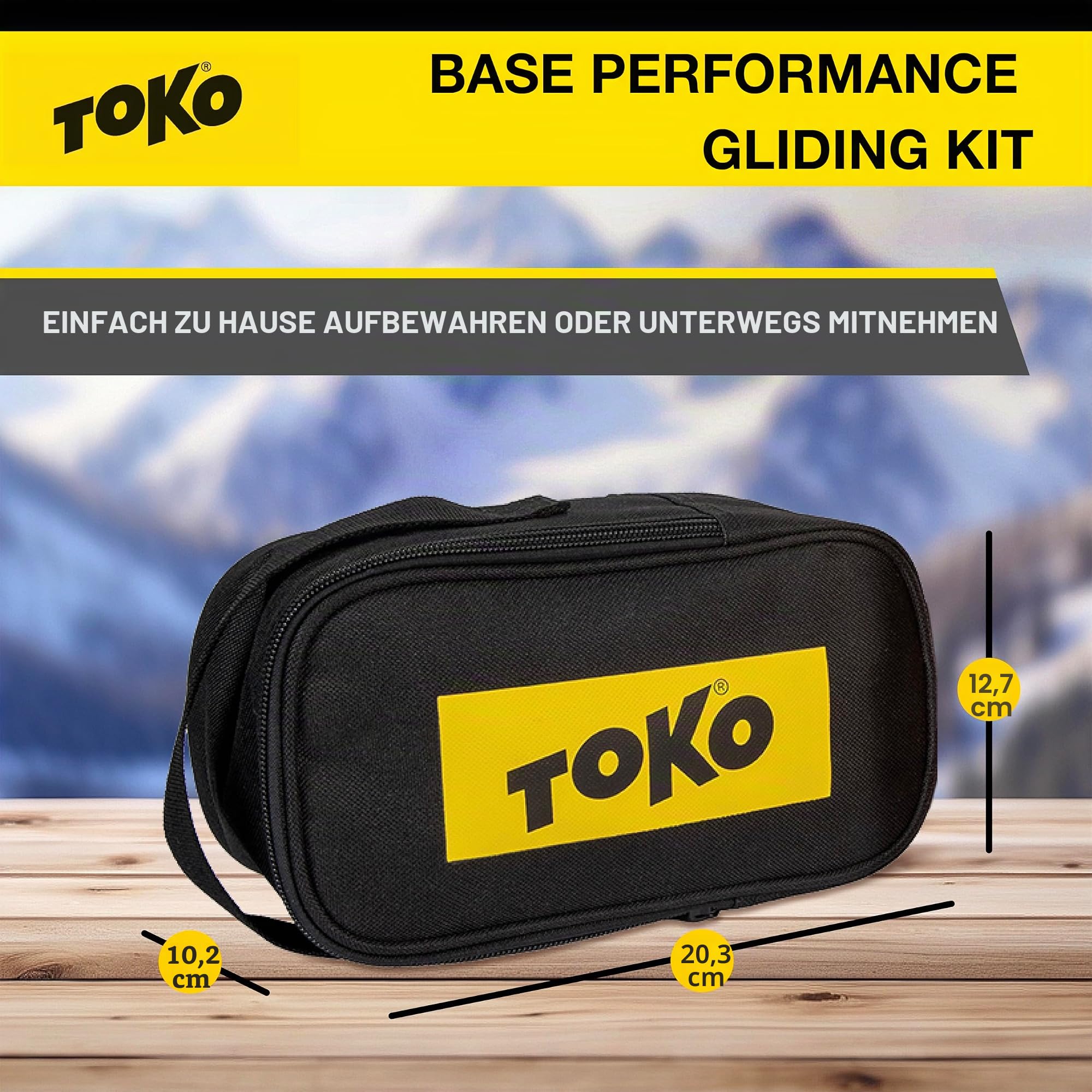 TOKO Base Performance Gliding Kit, Skiwachs Set zur Verbesserung der Gleiteigenschaften (Ski Wachs Komplettset mit 3 Flüssigwachsen, Waxremover, Base Tex und Polierbürste für Piste und Loipe)
