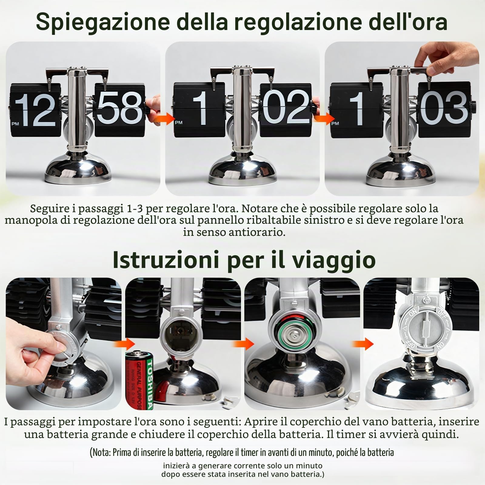 Orologio a libro retrò, con display digitale, meccanismo a ingranaggi e lati in PVC fatti a mano, design meccanico retrò, ideale per accessori per la casa e l'ufficio