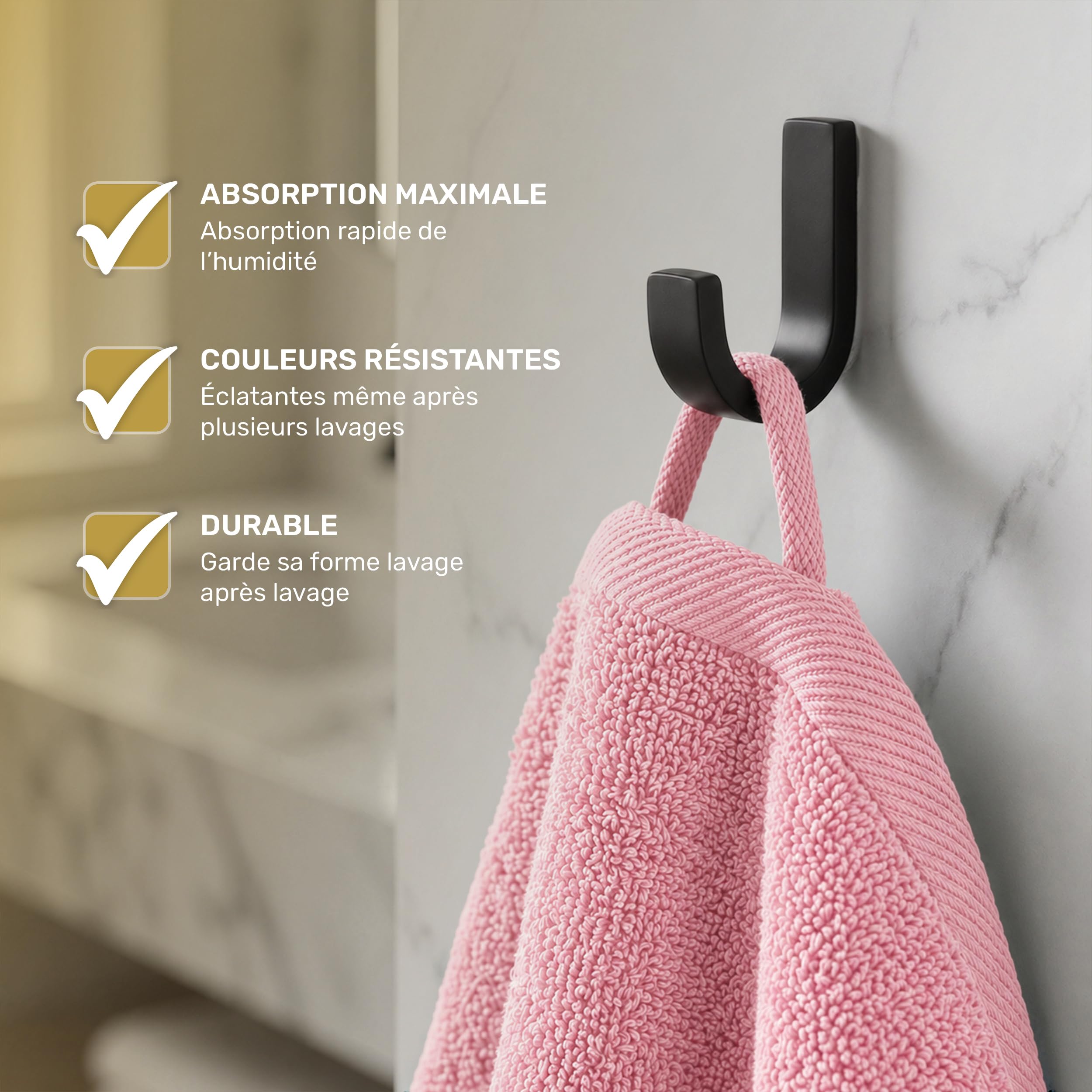 Lavea® Lot de 8 Serviettes de Bain 50x100 cm 100% Coton – Douces et Absorbantes – Parfaites comme Serviette Main, Essuie-Main ou Visage pour Maison, Hôtel et Spa – Rose Pastel