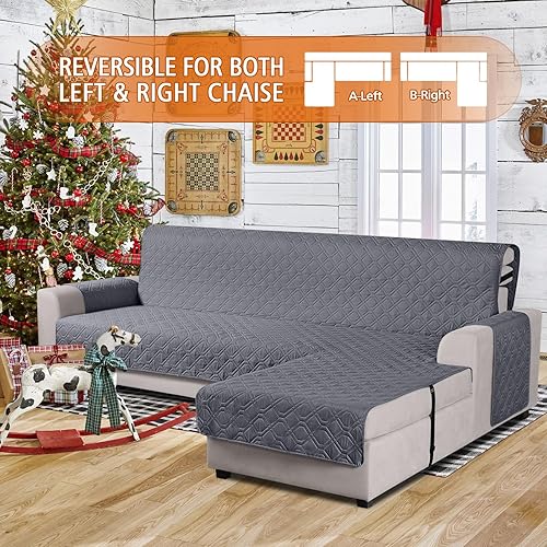 Miniatura 8 de VANSOFY Fundas de sofá modulares mejoradas, 100 % impermeables, en forma de L, reversible, para sofá seccional, muebles, funda protectora para