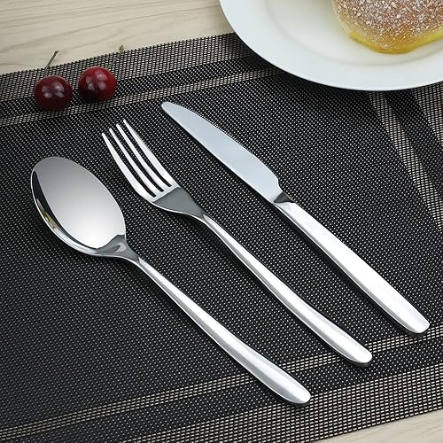 Miniatura 7 de Kekow Cubiertos de acero inoxidable de 60 piezas, juego de cubiertos, servicio para 12
