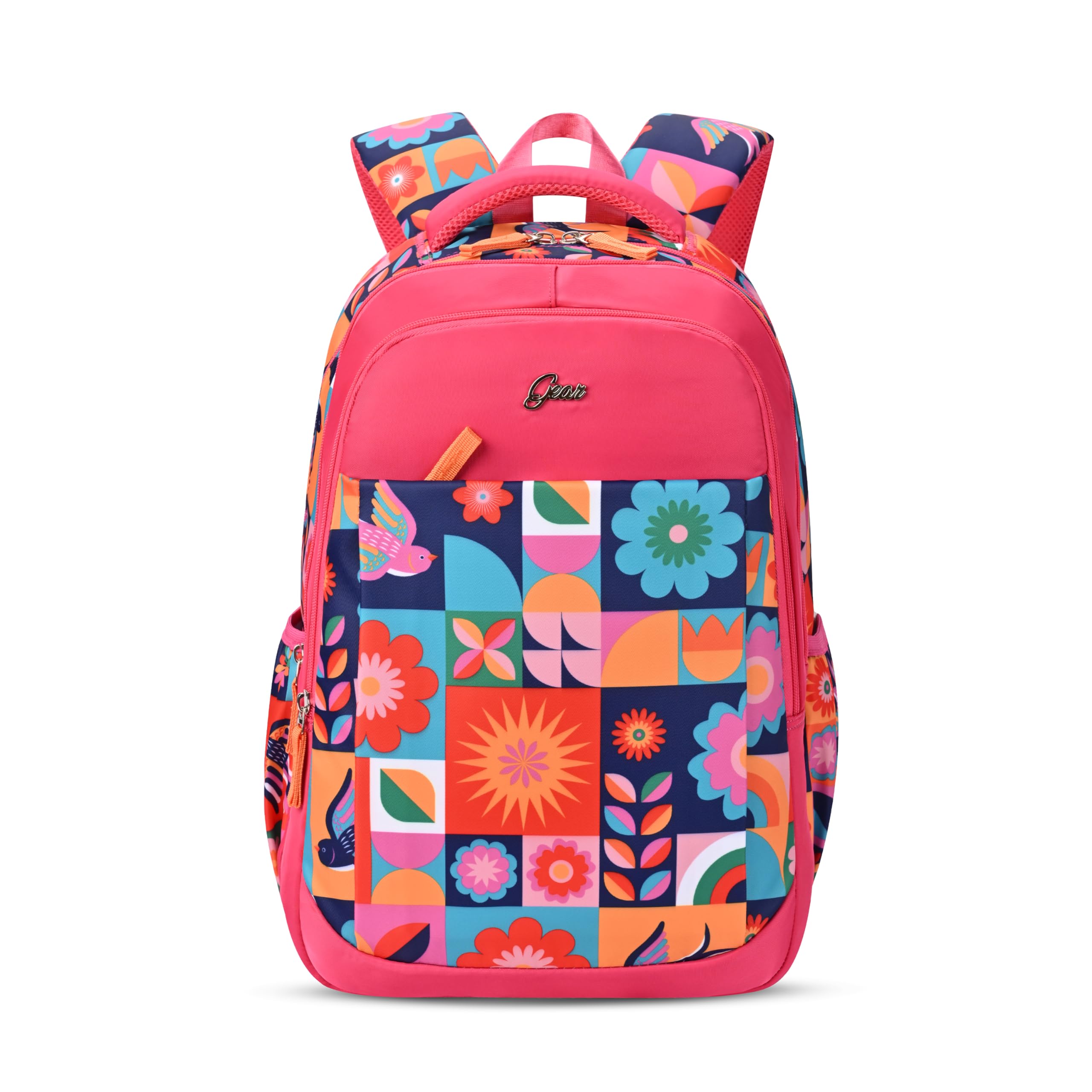 Gear Florentine 19"/24L Large Water Resistant School Bag/Casual Backpack/Daypack/Laptop Bag for Boys/Girls (Pink - Blue)