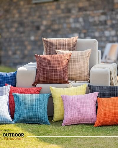 Miniatura 5 de HPUK Juego de 2 fundas de almohada impermeables para exteriores, 20 x 20 pulgadas, fundas de cojín decorativas para jardín, patio, tienda de