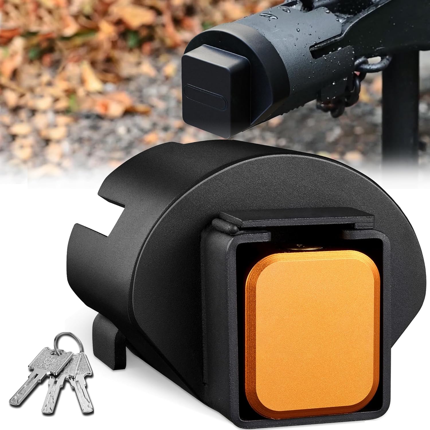 Trailer Hitch Lock for 2-5/16" and 2" Coupler (Upgrade 2025), Heavy Duty Anti-Theft Trailer Lock, Ultra-Thick Solid Steel, Pry-Resistant Brass Locking Core, Trailer Coupler Lock for RV, Trailer, Boat