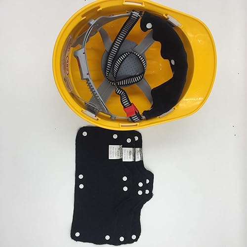 Miniatura 3 de Banda para el sudor negra para casco de terciopelo lavable, forro de algodón de rizo NAEE a presión (3)