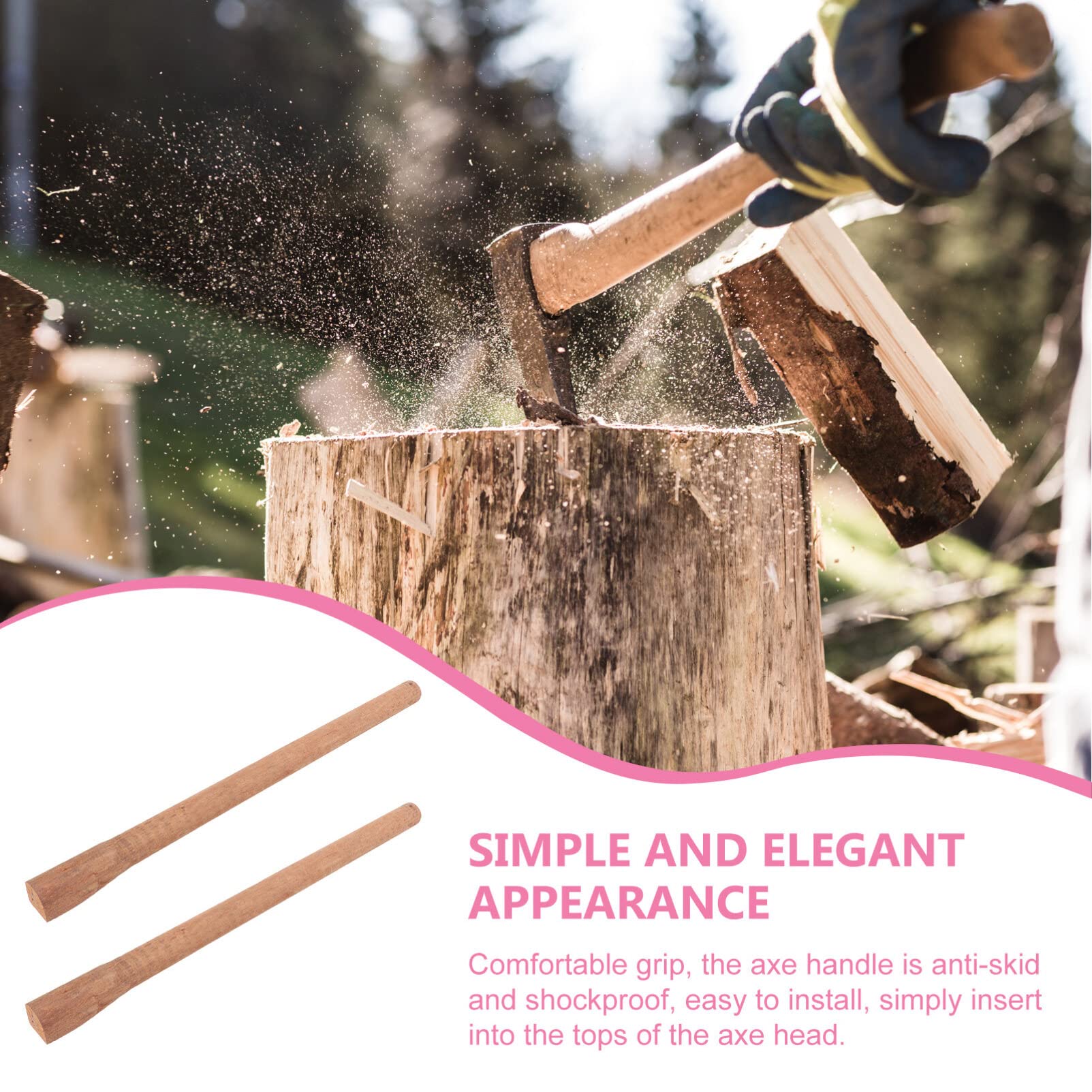 DOITOOL 4PCS Axes Handle Replacement 19 Inch Wooden Hatchet Handle for Camping Hatchet, Replacement Wooden Handle for Chopping Axes