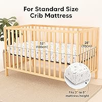 Vista 35 de 2-Pack Waterproof Baby Crib Sheets for Boys, Girls - 52x28 Viscose Derived from Bamboo Toddler Bed Sheet Neutral, Fitted Crib Mattress Protector