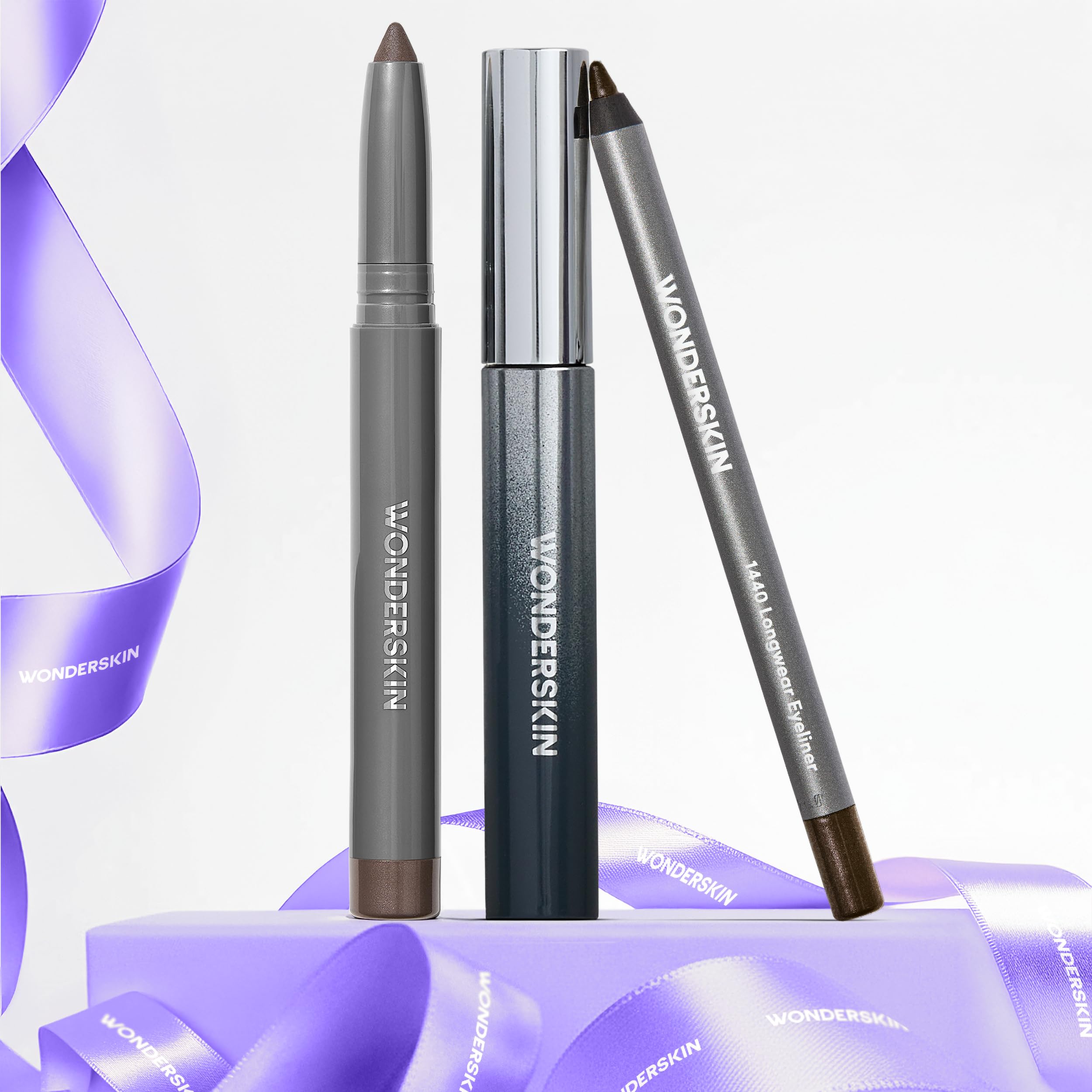 Wonderskin Brown is the New Black Longwear Eyes Set IYKYK Eyeshadow in Mink 1440 Longwear Eyeliner in Kalamata