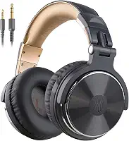 OneOdio Fones de ouvido com fio, monitor de estúdio e mixagem de DJ estéreo, com drivers de neodímio de 50 mm e conector de 1/4 a 3,5 mm para gravação de computador AMP, podcast, teclado, guitarra