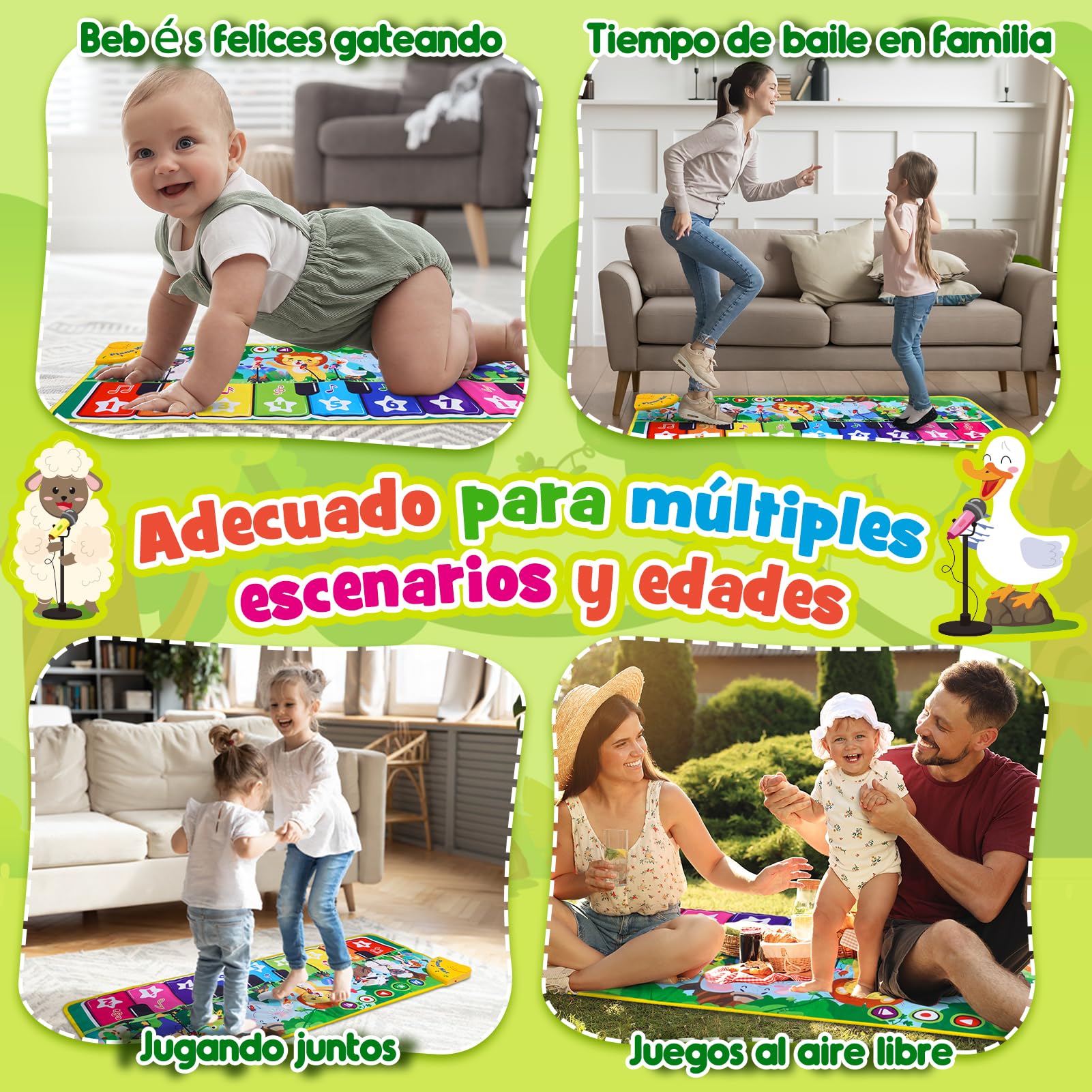 Juguetes Niños 1 Año, Alfombra Musical con 10 Sonidos De Animales Regalo 1 2 Niños Niña Años, Piano Infantil Juegos Juguetes Montessori Educativos Sensoriales Bebe Regalos Pascua Niño