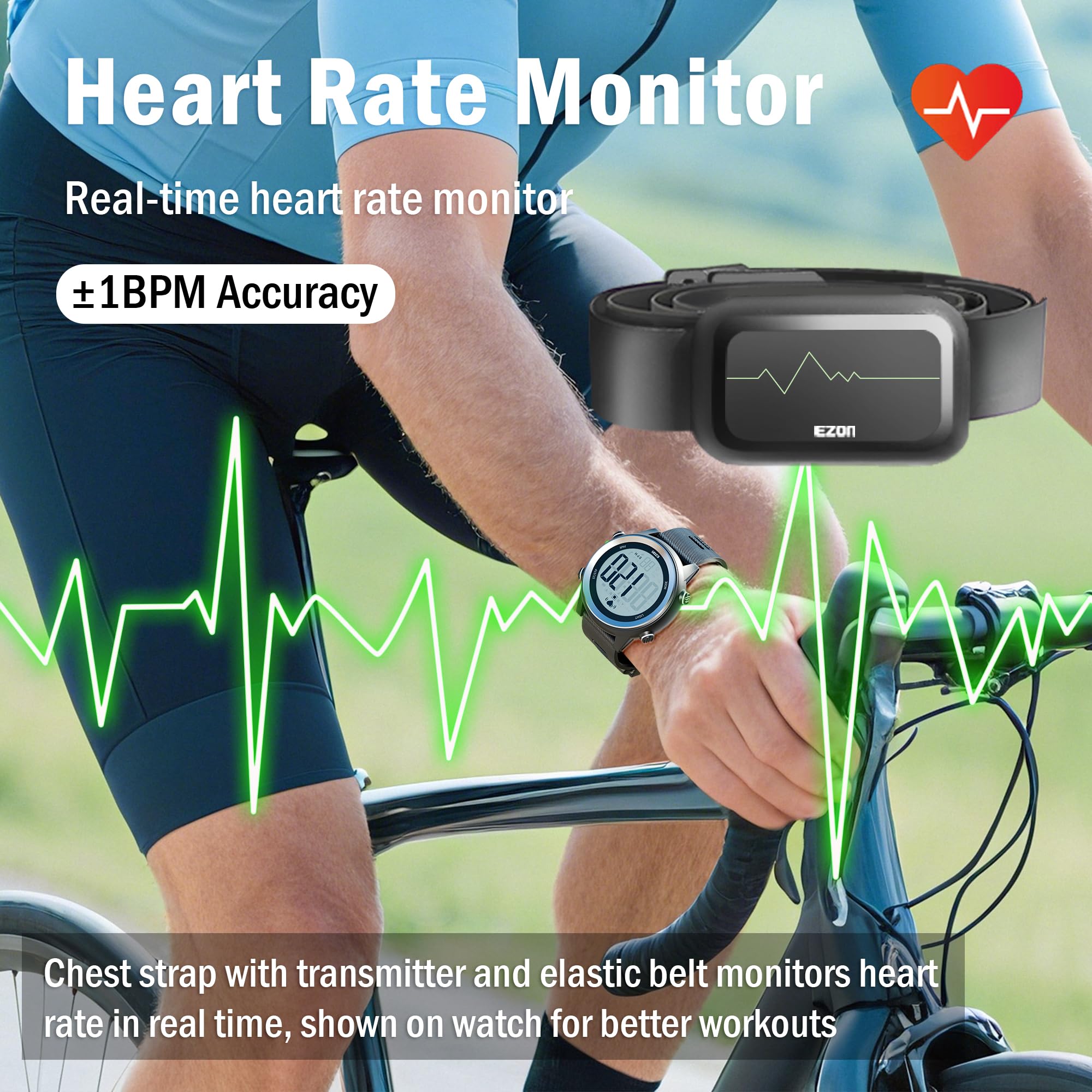 Amazon.com : EZON Heart Rate Monitor and Chest Strap, Exercise