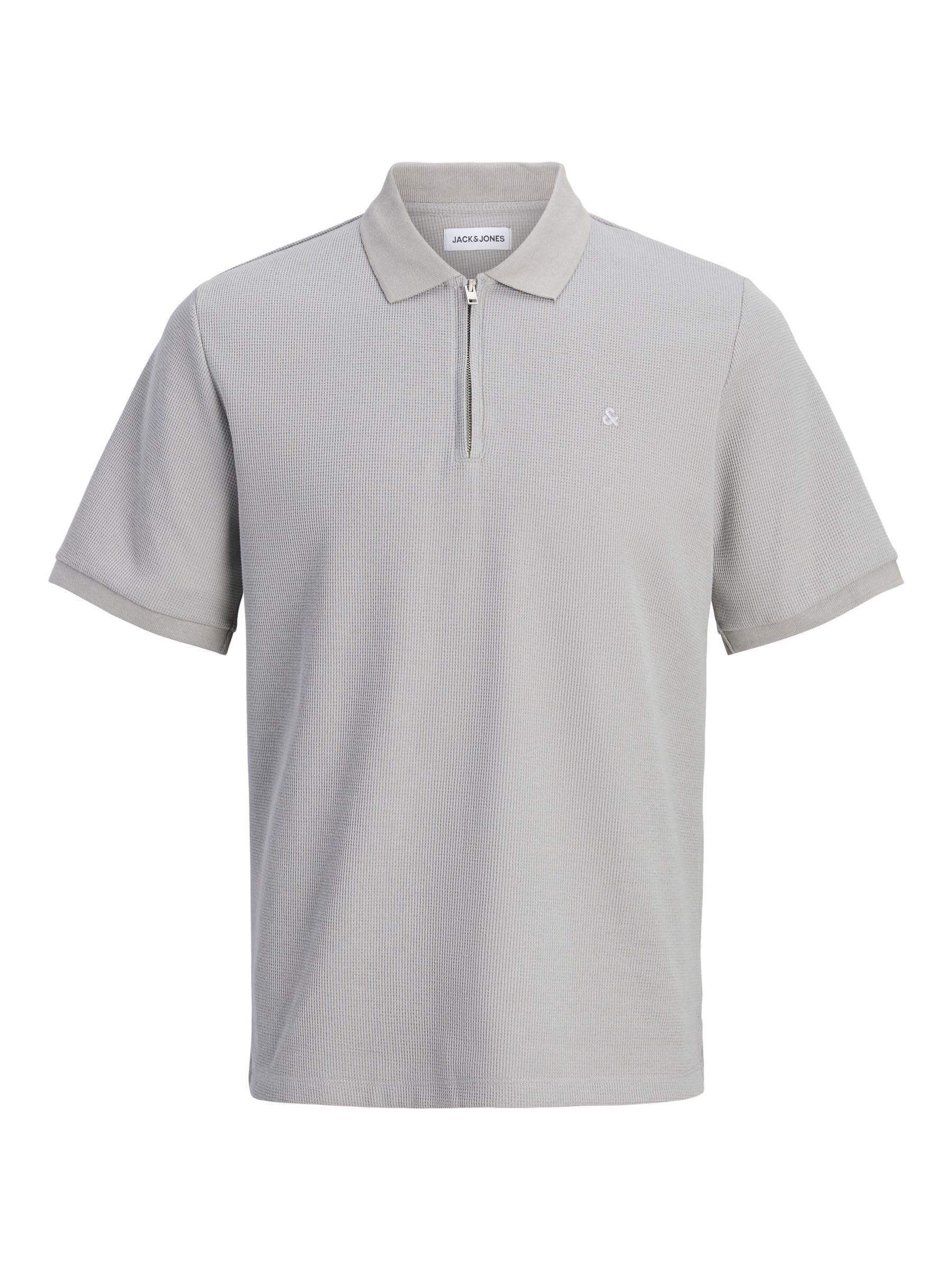 JACK & JONES Jjeaustin Zip Polo SS Sn, Ultimate Grey, XS