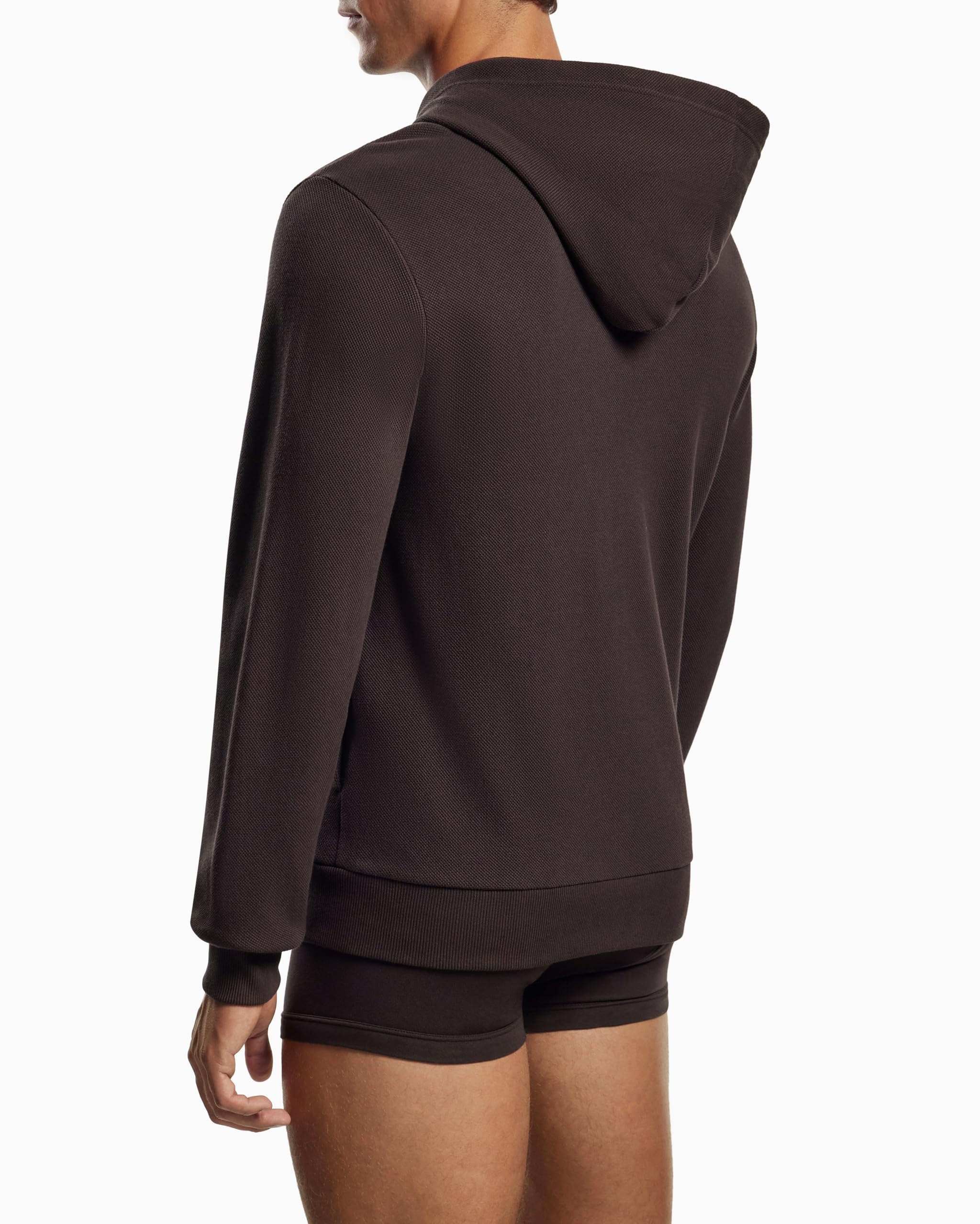 Emporio Armani Piquet Hoodie Sweatshirt Felpa con Cappuccio Uomo (Pacco da 1)