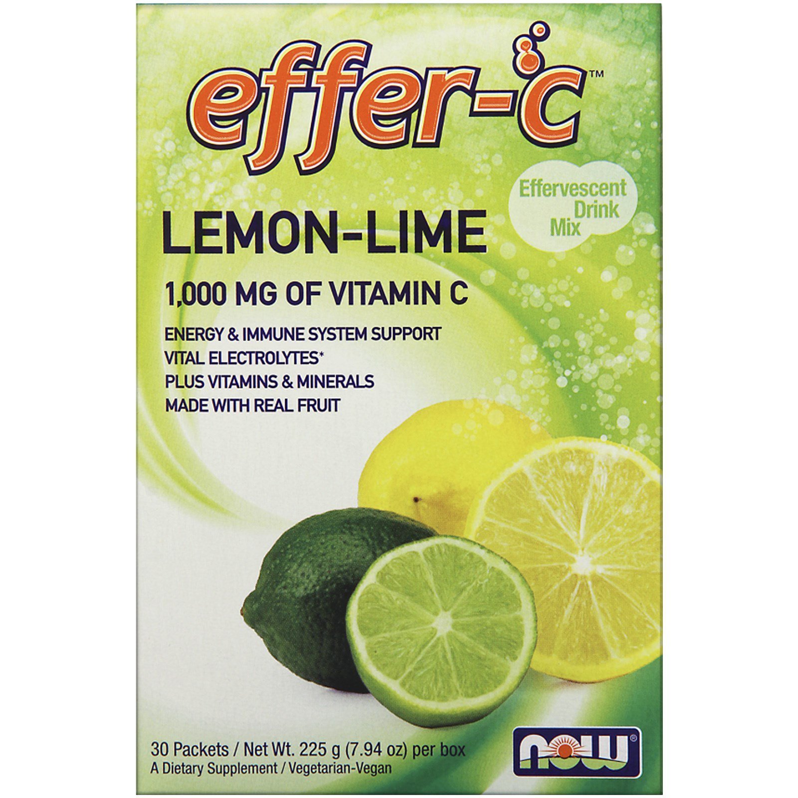 Swanson Now, Effer-C Lemon Lime 30Pkt
