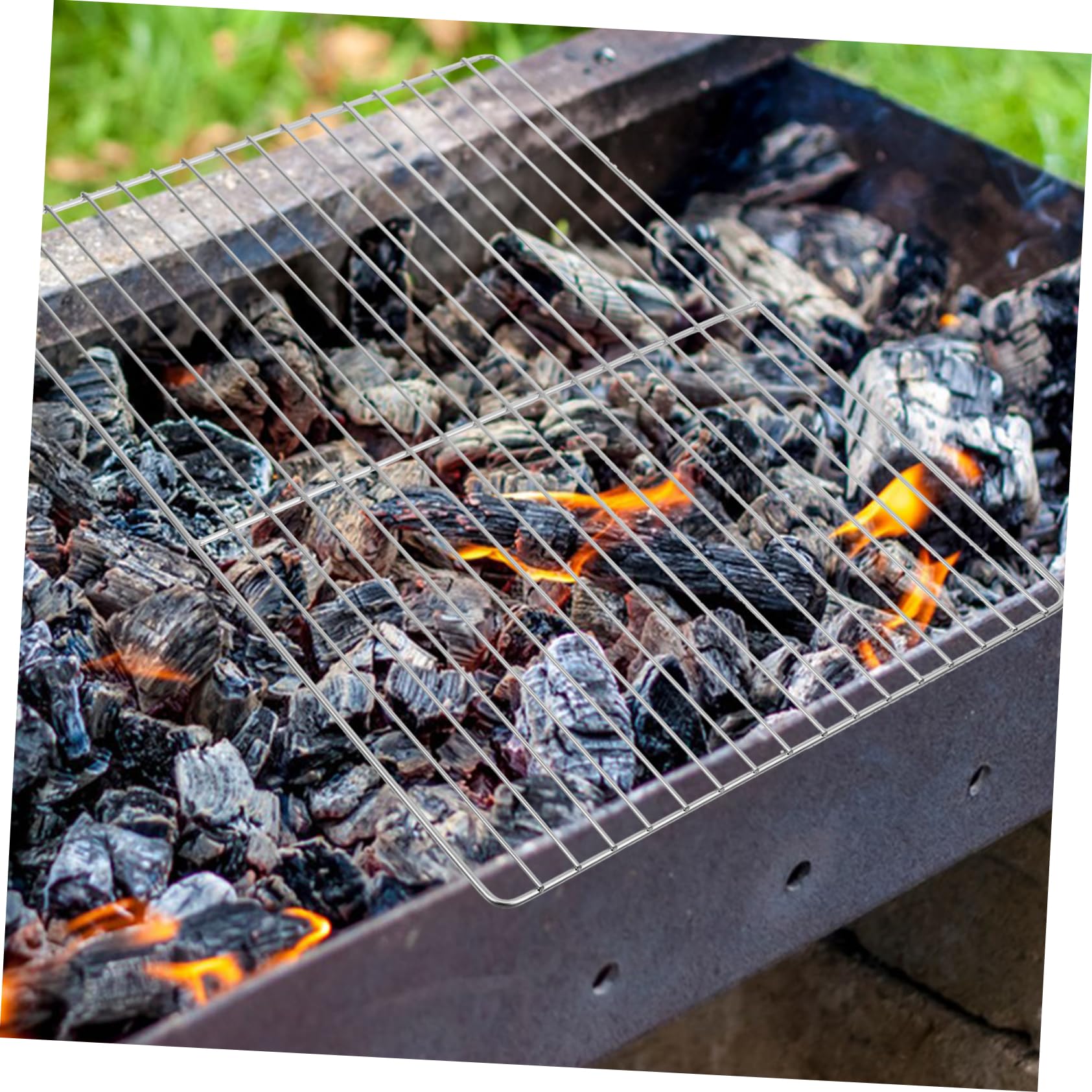 YARNOW Griglia Barbecue in Acciaio Inox per Festa Estiva Oktoberfest Decor | Facile Pulizia, Trattiene Calore, Antiaderente, Uso Famiglia e Hotel, Finitura Argento
