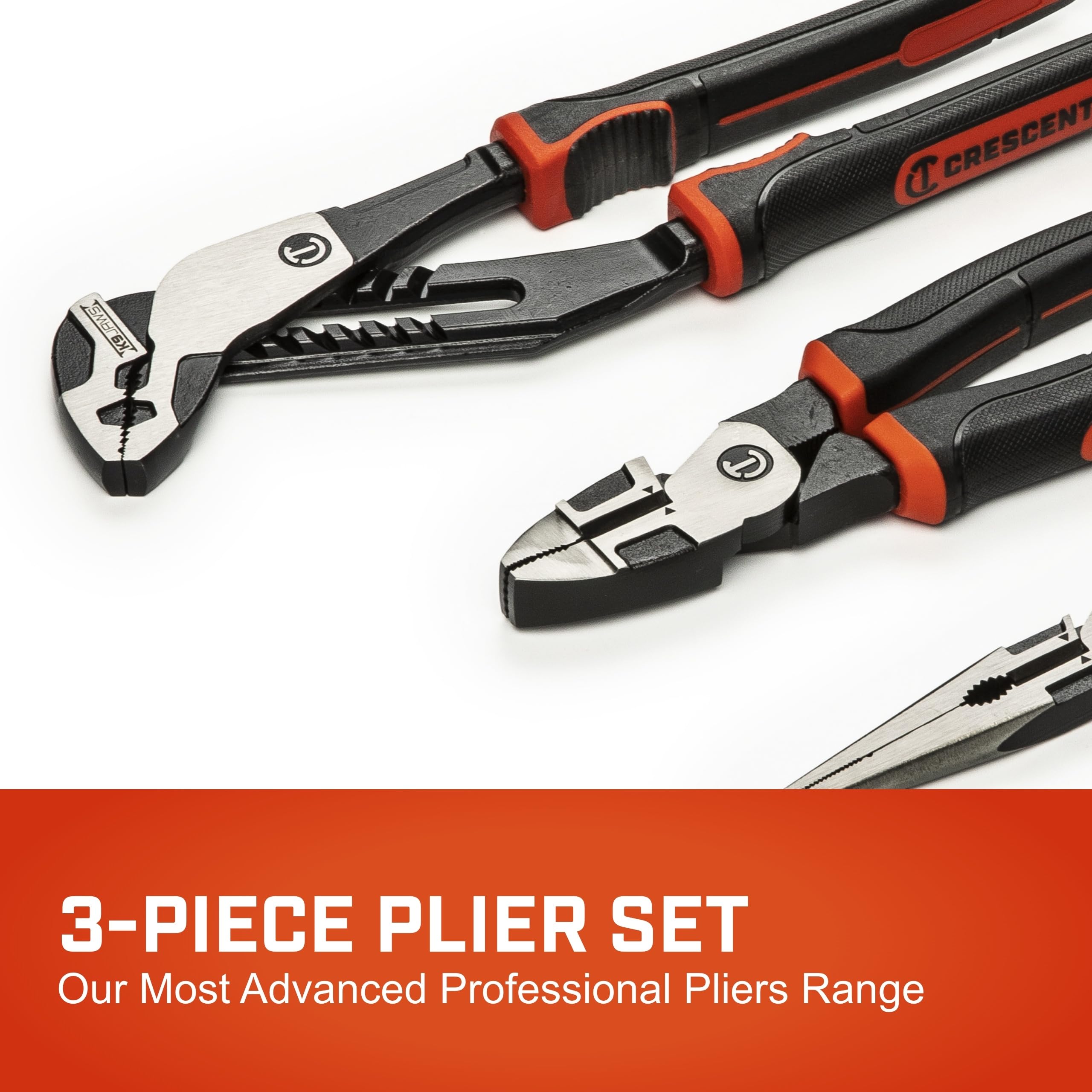 Crescent Z2SET3CG-06 Z2SET3CG-06 Lot de 3 pinces mixtes bi-matériaux pour couper, saisir et tordre avec pince à bec long